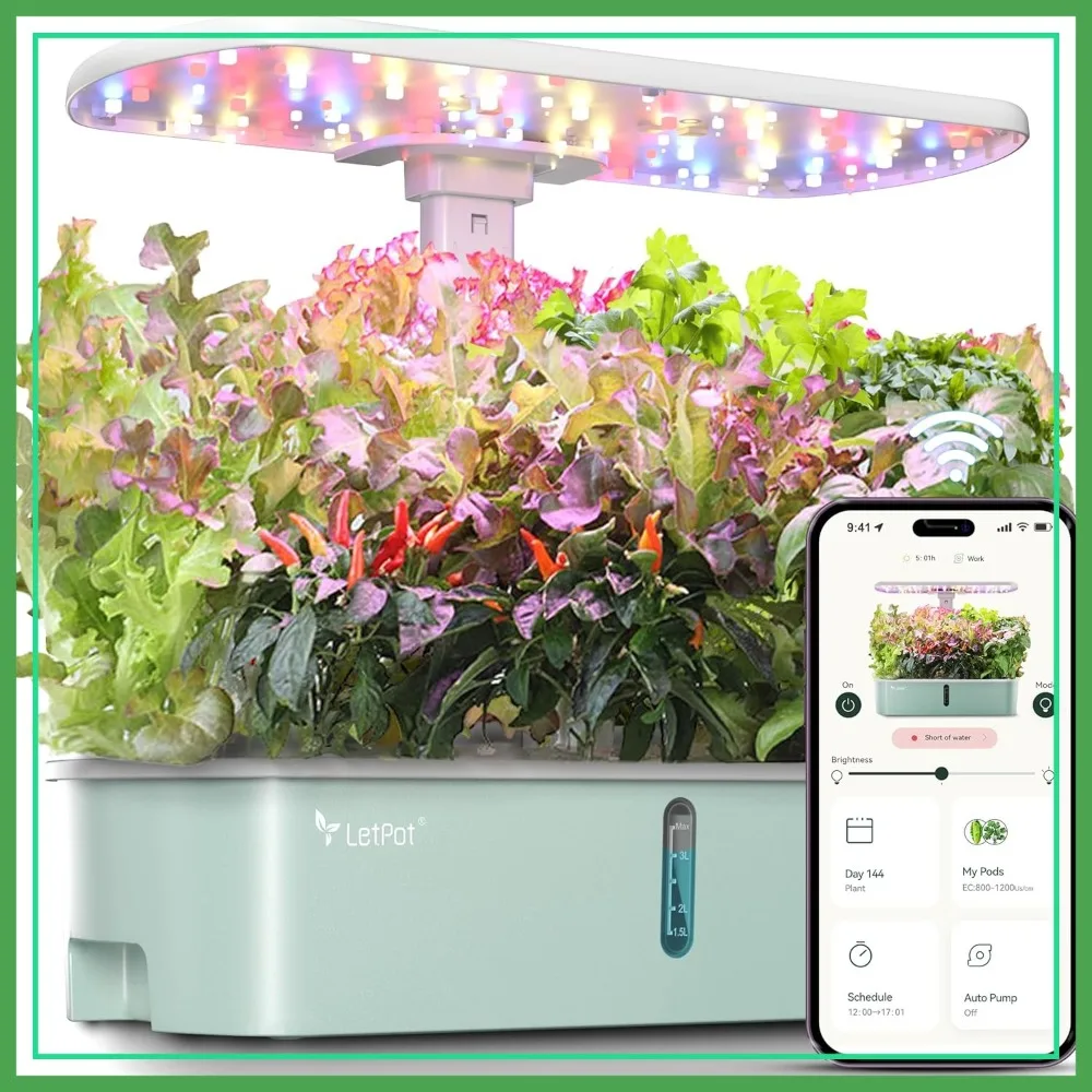 Smart Indoor Hydroponic Garden, WiFi & APP Controlled, 24W Full Spectrum Grow Light, 10 Pods Plant Kit for Home Kitchen
Smart Indoor Hydroponic Garden, WiFi & APP Controlled, 24W Full Spectrum Grow Light, 10 Pods Plant Kit for Home Kitchen