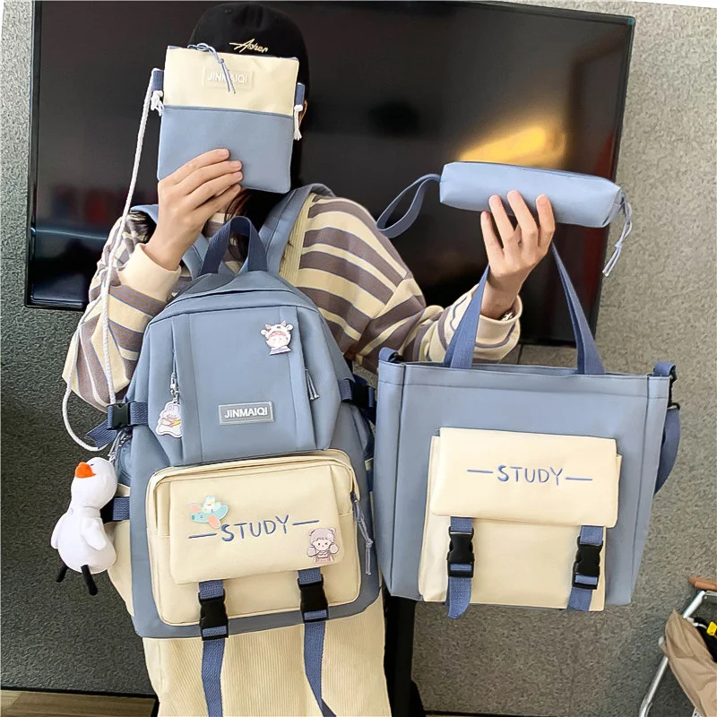 High Quality School Bags 4 Piece Set For Students Large Capacity Nylon Material Crossbody Bag Card Bag Pencil Case Backpack Sets
High Quality School Bags 4 Piece Set For Students Large Capacity Nylon Material Crossbody Bag Card Bag Pencil Case Backpack Sets