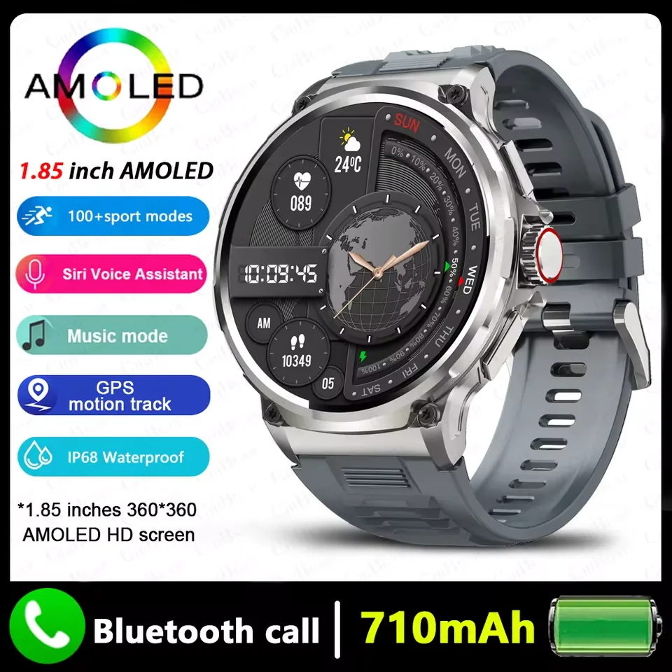 GPS Smart Watch Men 1.85-Inch HD AMOLED Screen BT Calls AI Voice Assistant Outdoor Sports Smartwatch V69 for Android IOS
GPS Smart Watch Men 1.85-Inch HD AMOLED Screen BT Calls AI Voice Assistant Outdoor Sports Smartwatch V69 for Android IOS