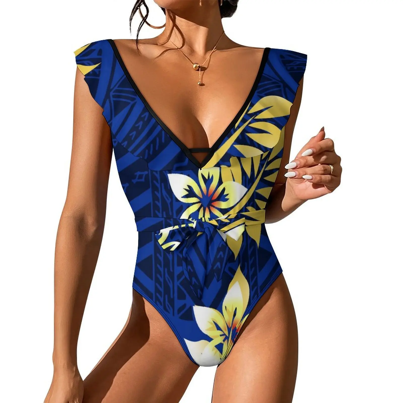 Hawaiian Swimming Tropical Beach Swimsuit Party V-Neck Swimsuit Custom Polynesian Ethnic Print Triangular Tight-Fitting Bikini
Hawaiian Swimming Tropical Beach Swimsuit Party V-Neck Swimsuit Custom Polynesian Ethnic Print Triangular Tight-Fitting Bikini