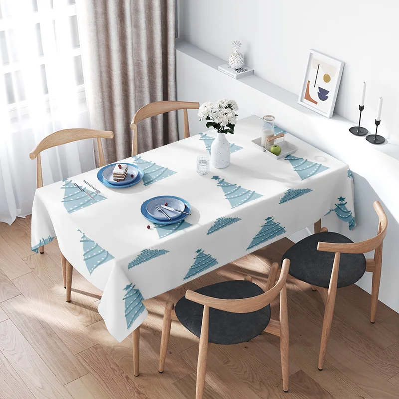 Decorative Tablecloths Christmas Tree Print Non-Slip Dining Cloths for Festive Celebrations Blue White Pattern 150x230cm Europea
Decorative Tablecloths Christmas Tree Print Non-Slip Dining Cloths for Festive Celebrations Blue White Pattern 150x230cm Europea