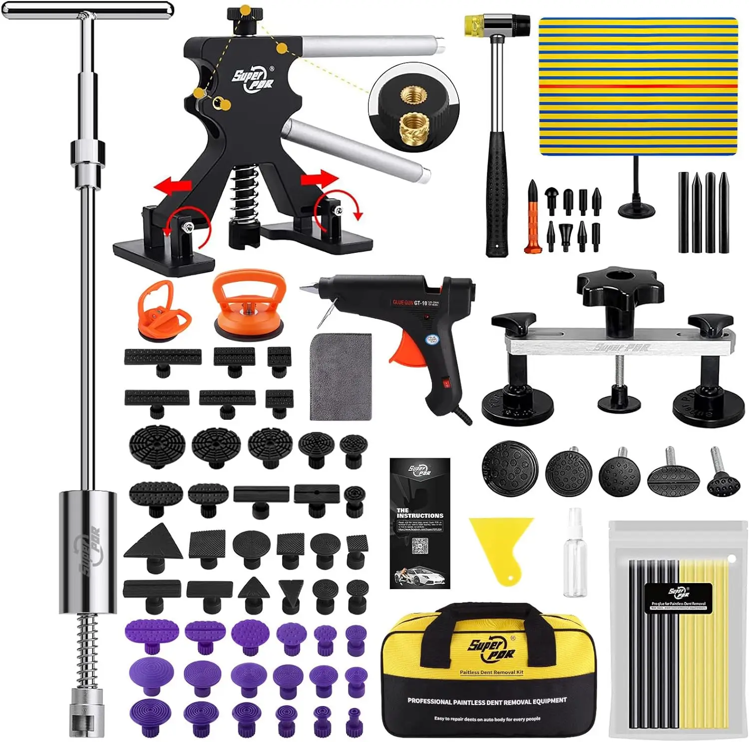 89 Pcs Dent Removal Kit,Reusable Car Dent Puller Kit with Suction Cups,Pull Tabs,Light Board etc,Car Body Dent Puller Tools
89 Pcs Dent Removal Kit,Reusable Car Dent Puller Kit with Suction Cups,Pull Tabs,Light Board etc,Car Body Dent Puller Tools