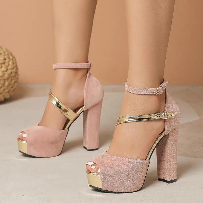 Women's Heels Plus Size New Sexy Peep Toe Ankle Straps High Heel Sandals Fashion Buckle Strap Waterproof Platform Chunky Pumps
Women's Heels Plus Size New Sexy Peep Toe Ankle Straps High Heel Sandals Fashion Buckle Strap Waterproof Platform Chunky Pumps