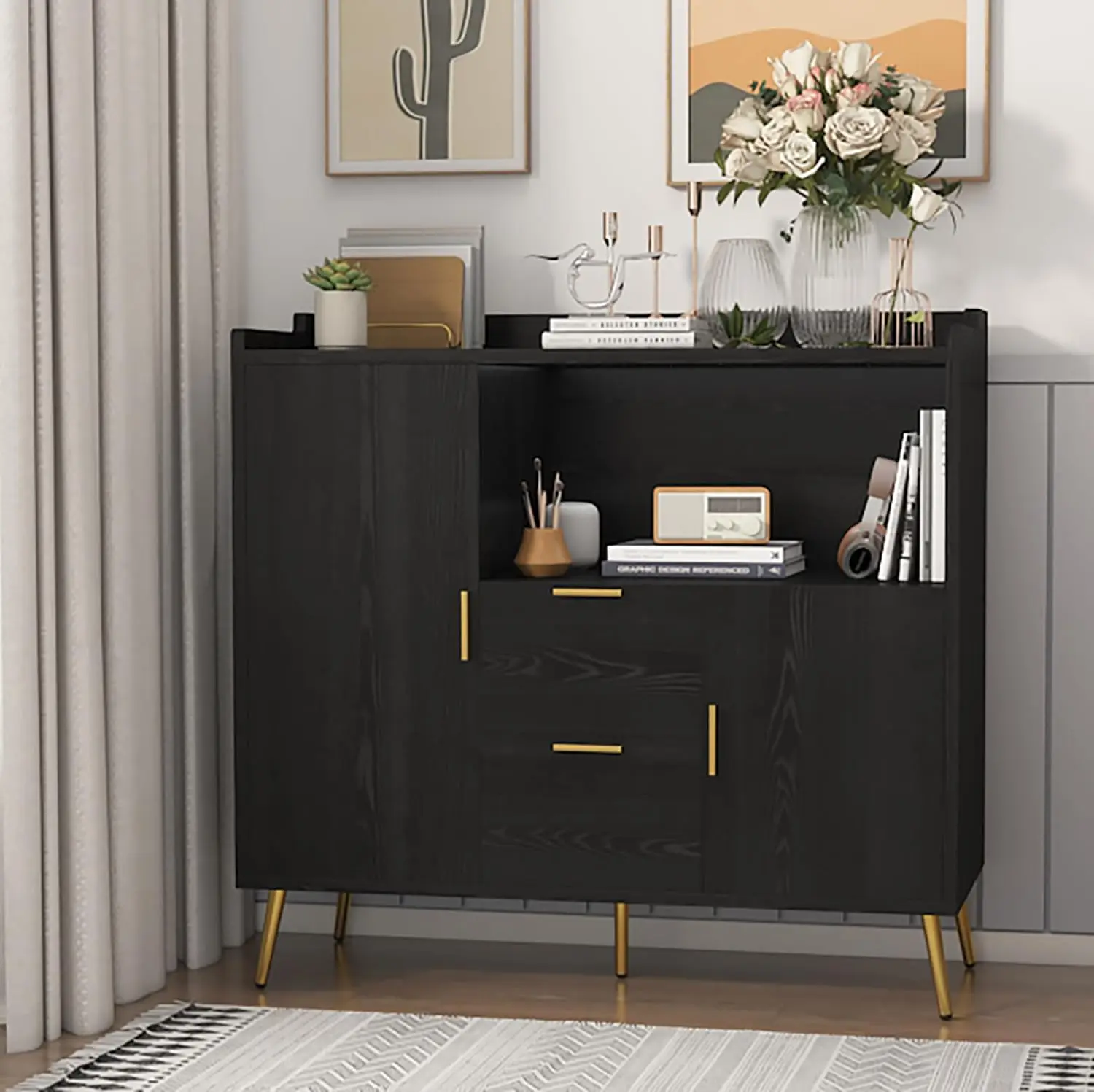 Buffet Cabinet with Drawers, 40 in Sideboard Buffet Storage Cabinet with Shelves and Doors, Modern Coffee Bar, Customized
Buffet Cabinet with Drawers, 40 in Sideboard Buffet Storage Cabinet with Shelves and Doors, Modern Coffee Bar, Customized