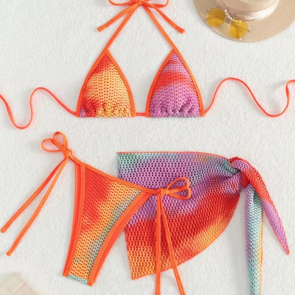 Sexy Orange Contrast Bikini Set Women Knitted Cover Up 3 Piece Swimsuit 2026 Summer Push Up Bra Bathing Suit Thong Swimwear
Sexy Orange Contrast Bikini Set Women Knitted Cover Up 3 Piece Swimsuit 2026 Summer Push Up Bra Bathing Suit Thong Swimwear