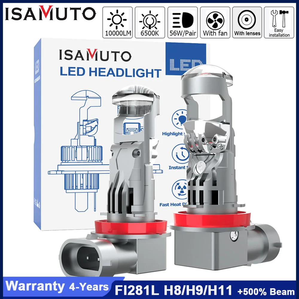 ISAMUTO FI281L Светодиодная фара H8 H9 H11 PGJ19-2 с мини-объективом 9-60 В 56 Вт 6500 К 10000 лм Белая светодиодная автомобильная лампа + 500% яркость (пара)
ISAMUTO FI281L Светодиодная фара H8 H9 H11 PGJ19-2 с мини-объективом 9-60 В 56 Вт 6500 К 10000 лм Белая светодиодная автомобильная лампа + 500% яркость (пара)