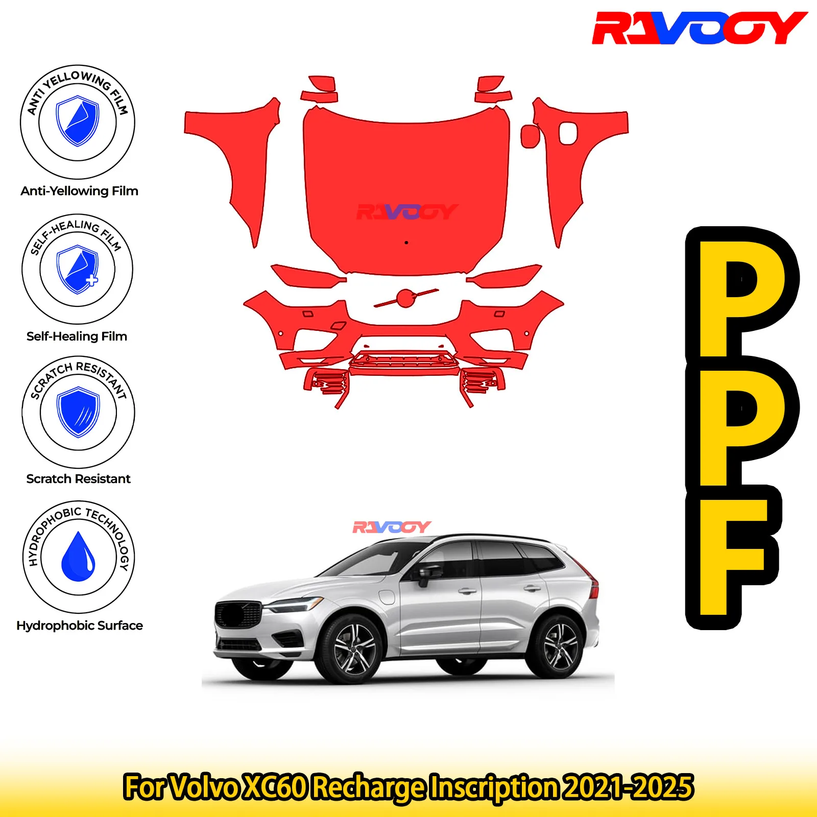 For Volvo XC60 Recharge Inscription 2021-2025 Glossy Matte Black Precut front PPF Kit Paint Protection Film
For Volvo XC60 Recharge Inscription 2021-2025 Glossy Matte Black Precut front PPF Kit Paint Protection Film