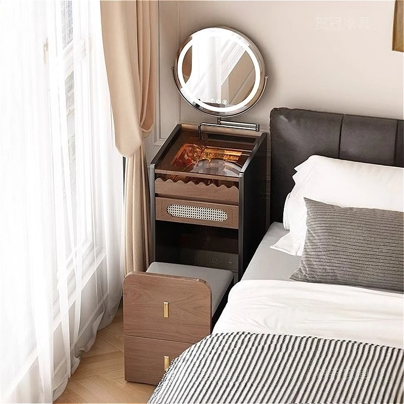 French Vintage Wood Nordic Creative Multi-Functional Makeup Vanity Bedside Table with Built-in Cabinet Bedroom Furniture FYDT
French Vintage Wood Nordic Creative Multi-Functional Makeup Vanity Bedside Table with Built-in Cabinet Bedroom Furniture FYDT