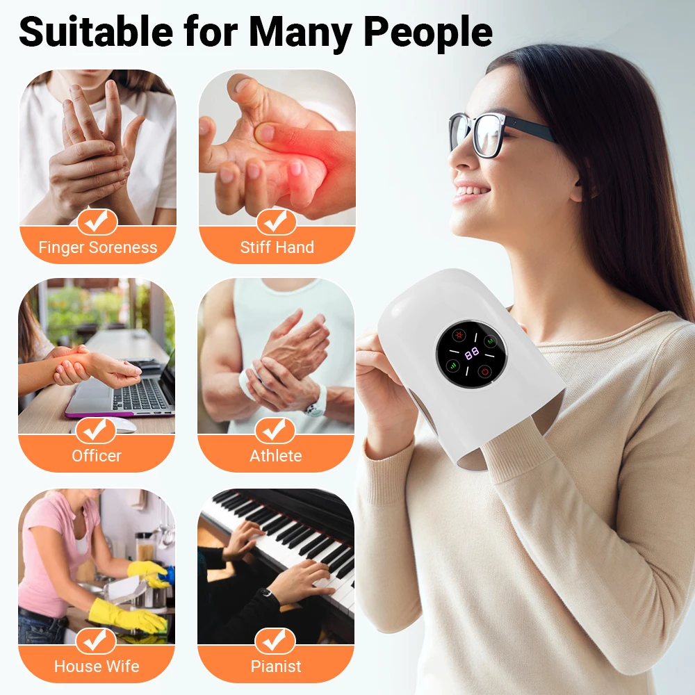 2025 New Hand Massager Heating Wrist Palm Joint Electric Airbag Air Pressure Kneading Care Artifact Hand Massager
2025 New Hand Massager Heating Wrist Palm Joint Electric Airbag Air Pressure Kneading Care Artifact Hand Massager