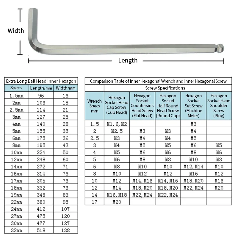 1Pcs Ball End Hex Key Set Long Arm L-Shape Allen Wrench 1.5-8mm Extra Long Hex Wrench Tool Kit Cr-V Magnetic
1Pcs Ball End Hex Key Set Long Arm L-Shape Allen Wrench 1.5-8mm Extra Long Hex Wrench Tool Kit Cr-V Magnetic