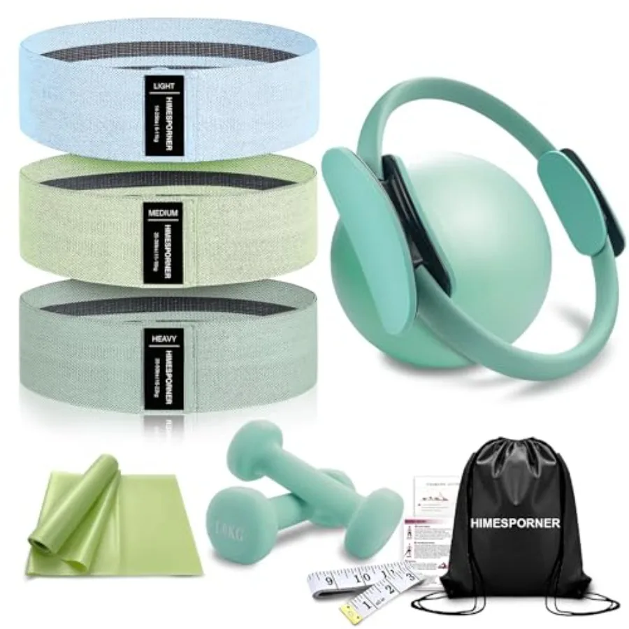 Pilates Equipment Kit for Home Workout Pilates Ring and Ball Set with 2.2lb *2 Dumbbells Fabric Resistance Bands Tape Measure B
Pilates Equipment Kit for Home Workout Pilates Ring and Ball Set with 2.2lb *2 Dumbbells Fabric Resistance Bands Tape Measure B