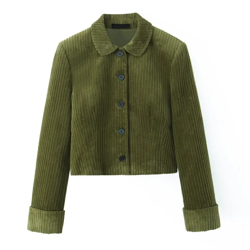 Fashion Corduroy Jacket Women Winter 2025 New Spring Green Single Breasted Turndown Collar Short Jackets Long Sleeve Casual Coat
Fashion Corduroy Jacket Women Winter 2025 New Spring Green Single Breasted Turndown Collar Short Jackets Long Sleeve Casual Coat