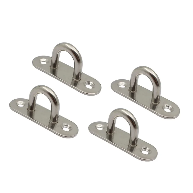 4PCS Oval Eye Plate Heavy Duty Stainless Steel 304 Hook Mount Ceiling Hanging Kit
4PCS Oval Eye Plate Heavy Duty Stainless Steel 304 Hook Mount Ceiling Hanging Kit
