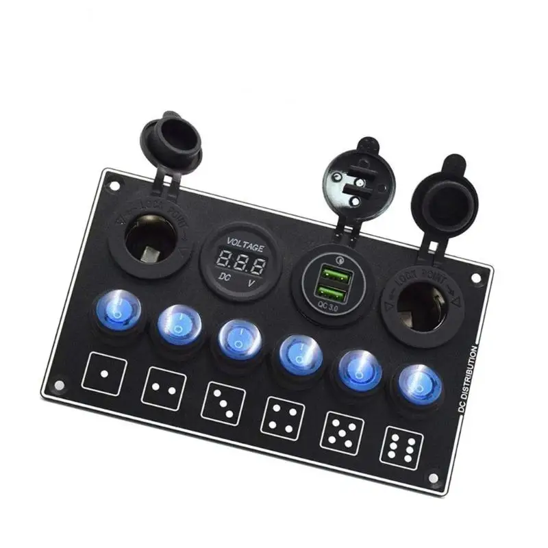 02DE Waterproof 12V 6 Circuit Control Board Having Fast USB For Automobiles
02DE Waterproof 12V 6 Circuit Control Board Having Fast USB For Automobiles