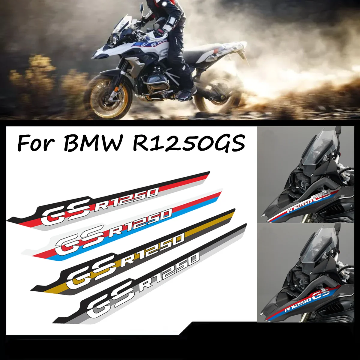 High quality motorcycle accessories front beak decals stickers bred tank decals for BMW R1250GS 2017-2019
High quality motorcycle accessories front beak decals stickers bred tank decals for BMW R1250GS 2017-2019
