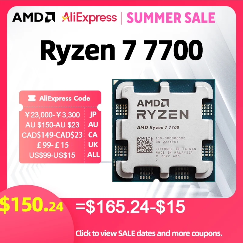 AMD Ryzen 7 7700 R7 7700 CPU 8-Core 16-Thread 5.3GHz Unlocked Desktop Processor Socket AM5 Gaming CPU Without Package
AMD Ryzen 7 7700 R7 7700 CPU 8-Core 16-Thread 5.3GHz Unlocked Desktop Processor Socket AM5 Gaming CPU Without Package