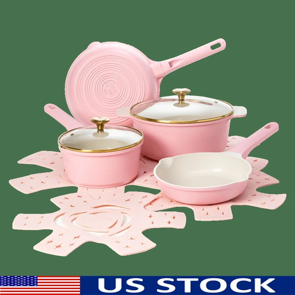 10pc Nonstick Ceramic Cookware Set with Heart Shaped Knobs Dishwasher Safe Includes Fry Pans Saucepan Dutch Oven and Protectors
10pc Nonstick Ceramic Cookware Set with Heart Shaped Knobs Dishwasher Safe Includes Fry Pans Saucepan Dutch Oven and Protectors