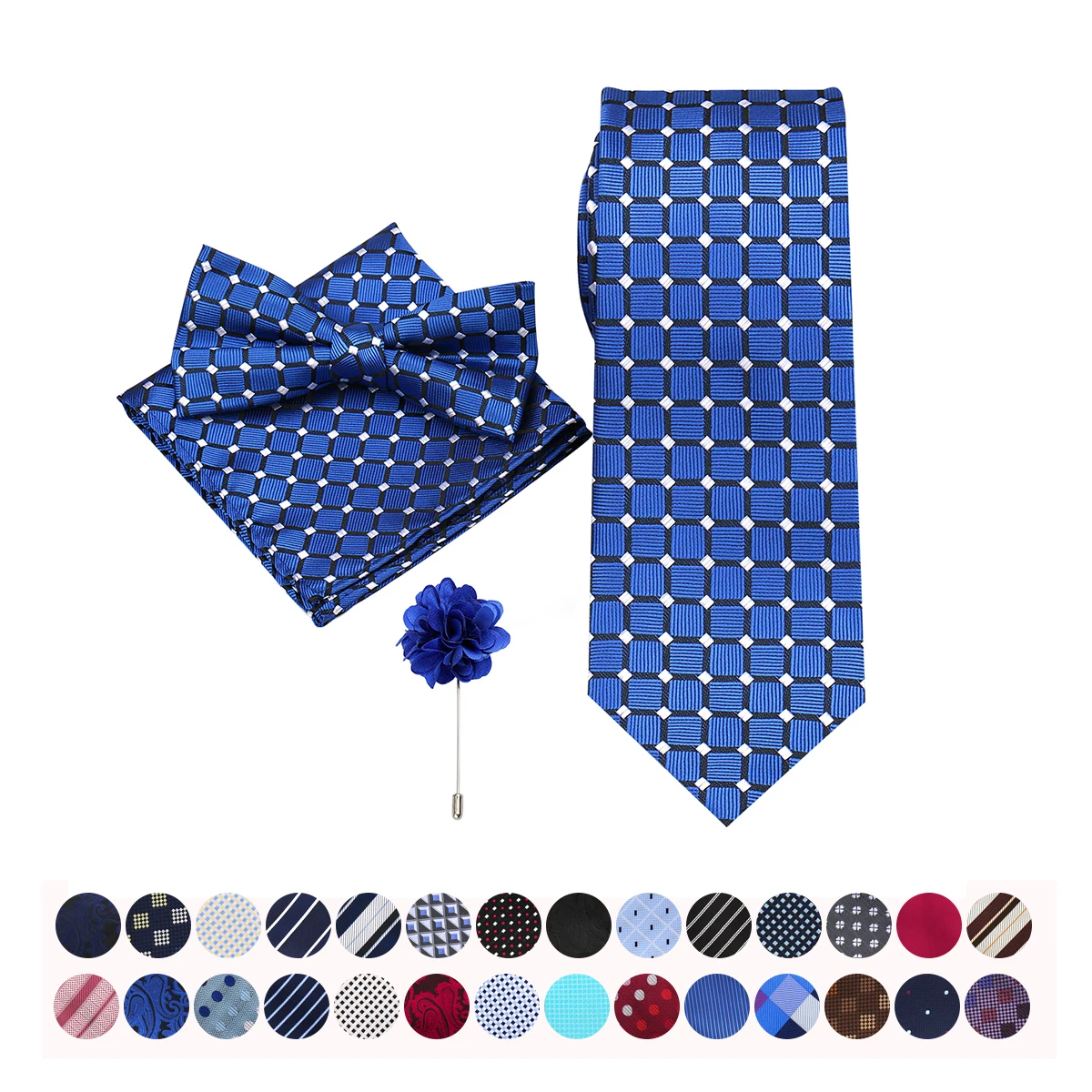 55 Styles Men Tie Sets 4 Pcs Luxury Classic Stripe Pocket Square Bow Tie Brooch Paisley Floral Polka Dot Wedding Business
55 Styles Men Tie Sets 4 Pcs Luxury Classic Stripe Pocket Square Bow Tie Brooch Paisley Floral Polka Dot Wedding Business