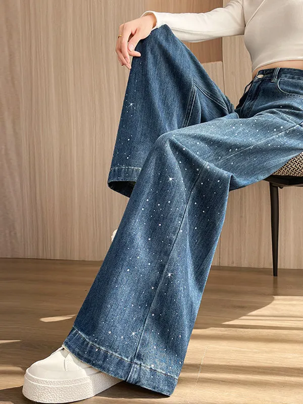 American High Street Rhinestone Wide Leg Jeans Women's Spring Summer New Loose Slim Straight Floor-Length Pants
American High Street Rhinestone Wide Leg Jeans Women's Spring Summer New Loose Slim Straight Floor-Length Pants