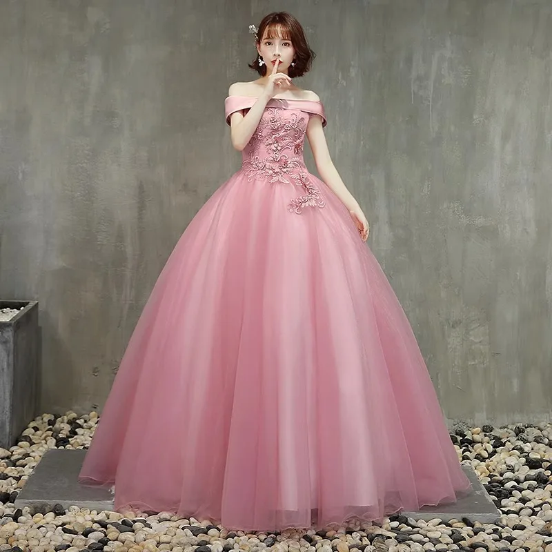 Off Shoulder Pink Performance Dress Pong Dress Annual Meeting Host Banquet Evening Dress Long Adult Dress Customized
Off Shoulder Pink Performance Dress Pong Dress Annual Meeting Host Banquet Evening Dress Long Adult Dress Customized