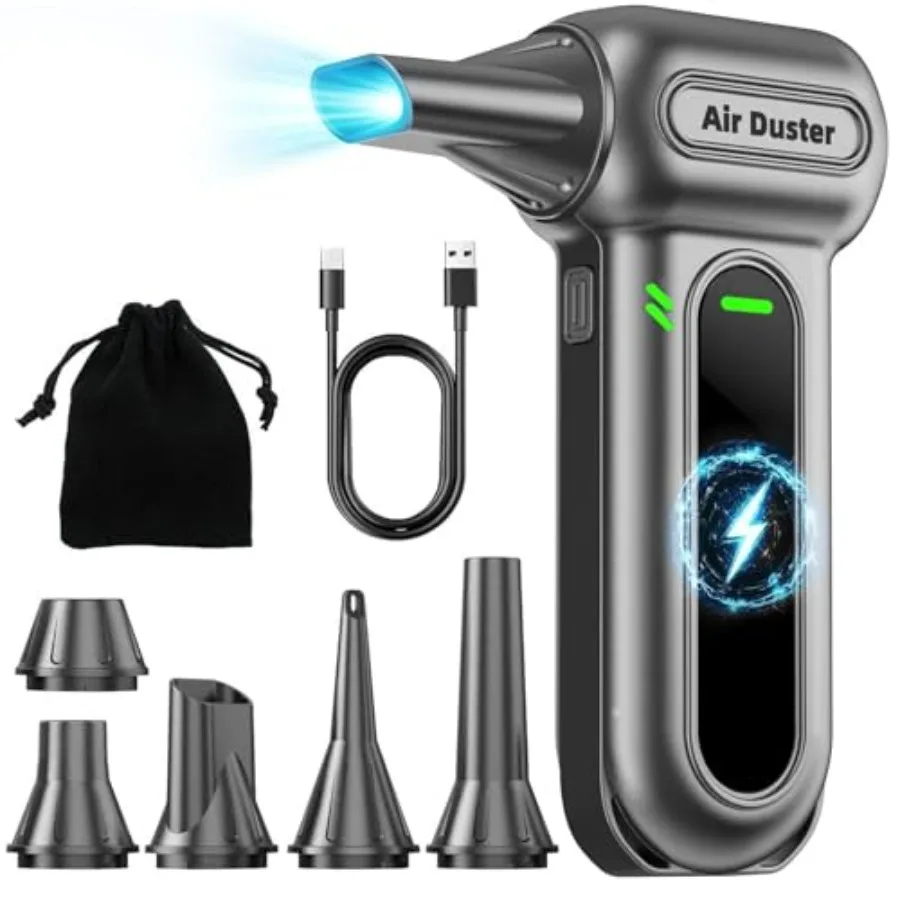 Electric Air Duster Cleaning Tools -180000RPM Super Power Cordless Air Duster Rechargeable Brushless Motor Durable Blower 4-Gea
Electric Air Duster Cleaning Tools -180000RPM Super Power Cordless Air Duster Rechargeable Brushless Motor Durable Blower 4-Gea