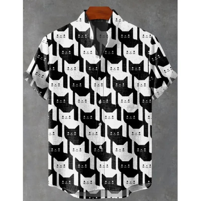 Men's New Summer Fashion Black And White Striped Star Sparkling Pattern Printed Linen Casual Comfortable Short Sleeved Shirt
Men's New Summer Fashion Black And White Striped Star Sparkling Pattern Printed Linen Casual Comfortable Short Sleeved Shirt