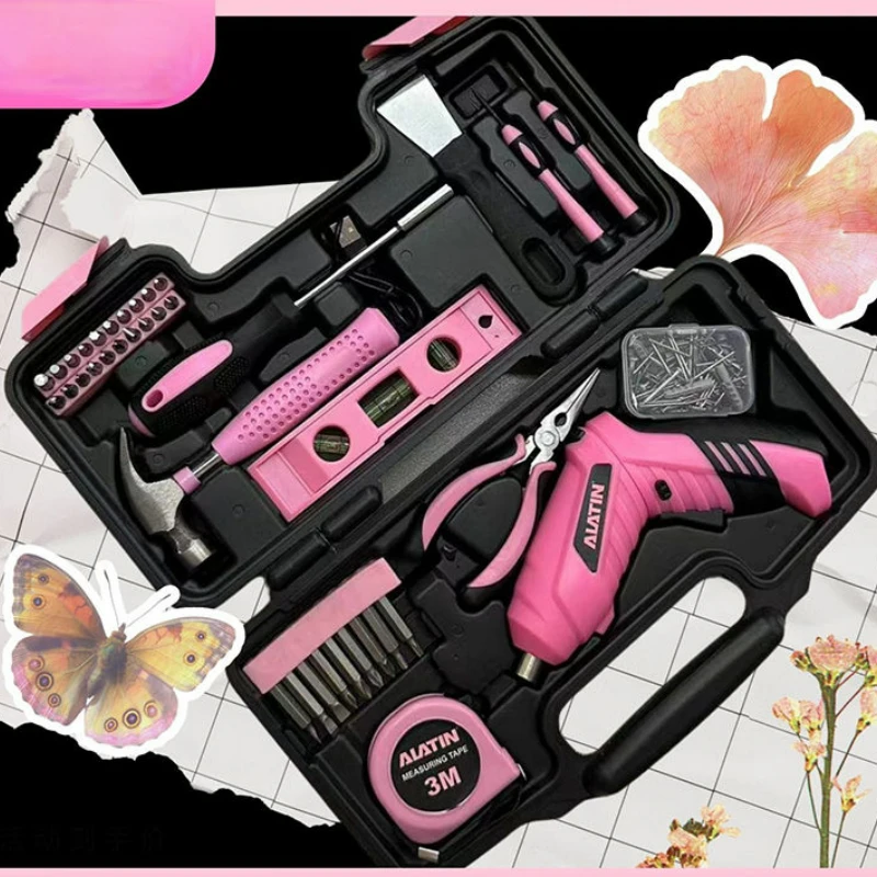 Pink Household Tool Box Set for Women with Hammer and Charging Lithium Battery Screwdriver,lady Home Repair Tools Set with Case
Pink Household Tool Box Set for Women with Hammer and Charging Lithium Battery Screwdriver,lady Home Repair Tools Set with Case