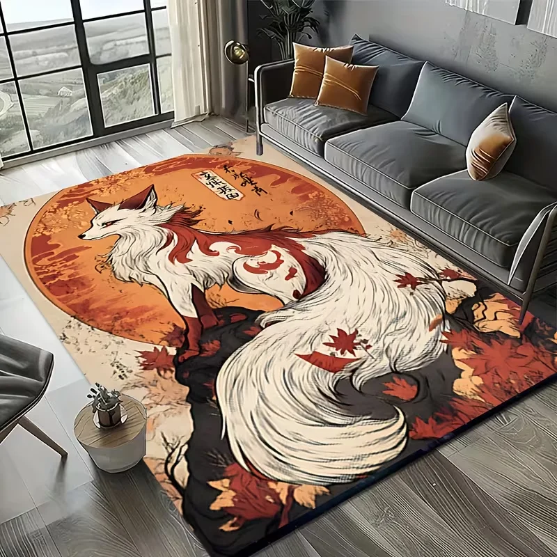 Illustrated Style Kitsune Fox Area Rug Non-Slip Soft Carpet Anime Style Autumn Maple Leaf Mat Living Room Bedroom Home Decor Rug
Illustrated Style Kitsune Fox Area Rug Non-Slip Soft Carpet Anime Style Autumn Maple Leaf Mat Living Room Bedroom Home Decor Rug