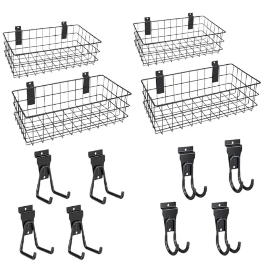 12Pack Slatwall Organizer Kit with 4PCs Slatwall Baskets 10.5 to 13.5 inches and 8PCs Slatwall Hooks Heavy Duty Slatwall Access
12Pack Slatwall Organizer Kit with 4PCs Slatwall Baskets 10.5 to 13.5 inches and 8PCs Slatwall Hooks Heavy Duty Slatwall Access