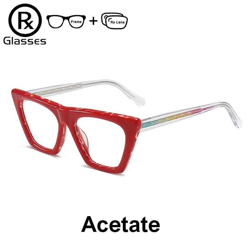 RX Glasses Women Cat Eye Progressive Multifocal Myopia Glasses Acetate Colorful Handmade Frame with Prescription Lenses
RX Glasses Women Cat Eye Progressive Multifocal Myopia Glasses Acetate Colorful Handmade Frame with Prescription Lenses