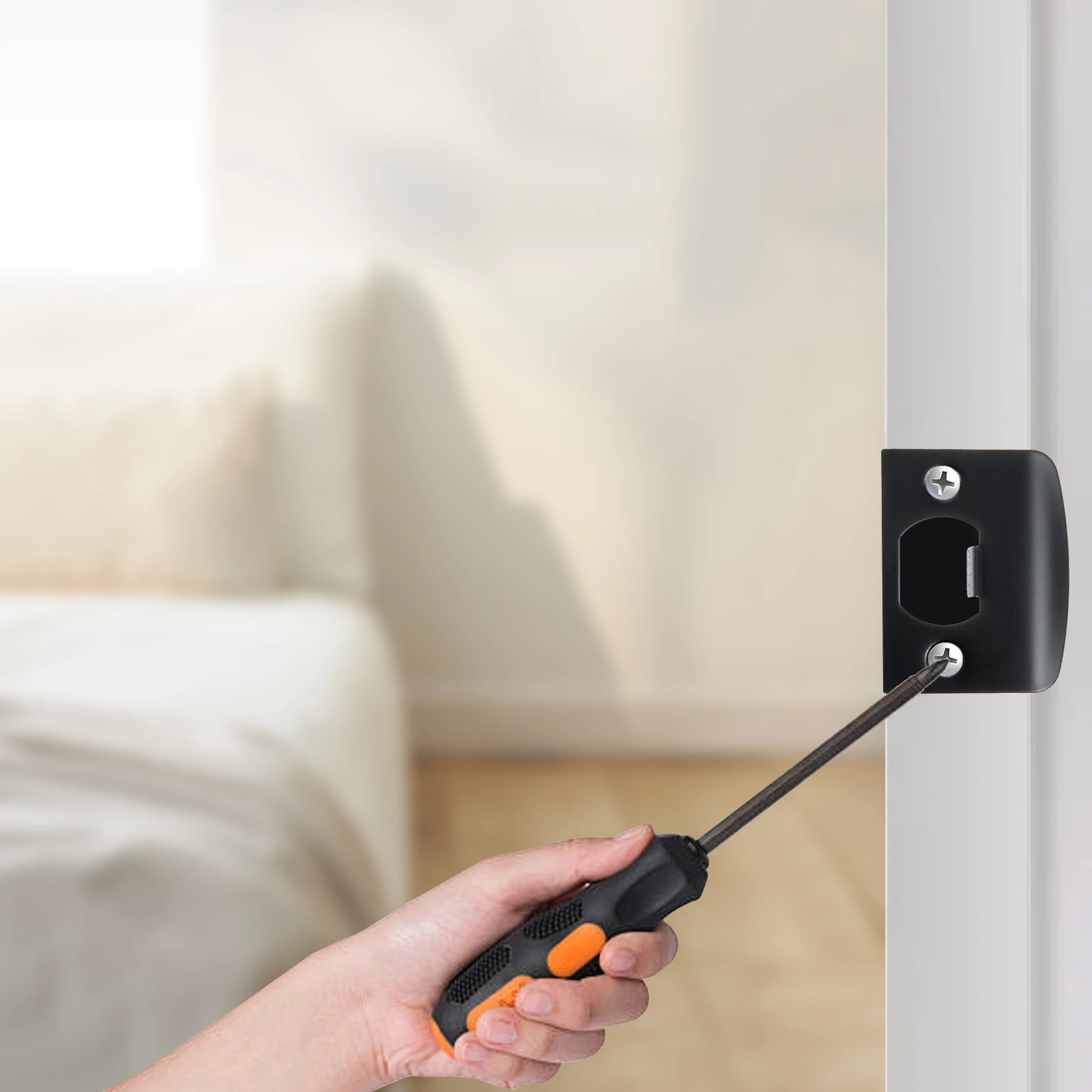 4pcs Door Latch Strike Plate Lock Guide Deadbolt Reinforcement Kit Black Stainless Steel Plates Door Knob Hardware
4pcs Door Latch Strike Plate Lock Guide Deadbolt Reinforcement Kit Black Stainless Steel Plates Door Knob Hardware