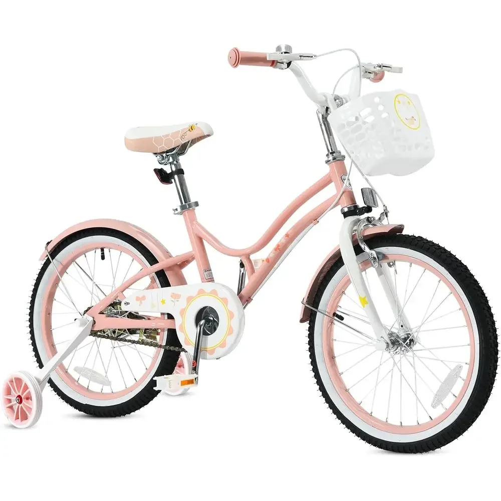 18 Inch Kids Bicycle for Ages 6-9 with Training Wheels, Basket, Kickstand, Dual Handbrakes, and Adjustable Handlebars
18 Inch Kids Bicycle for Ages 6-9 with Training Wheels, Basket, Kickstand, Dual Handbrakes, and Adjustable Handlebars