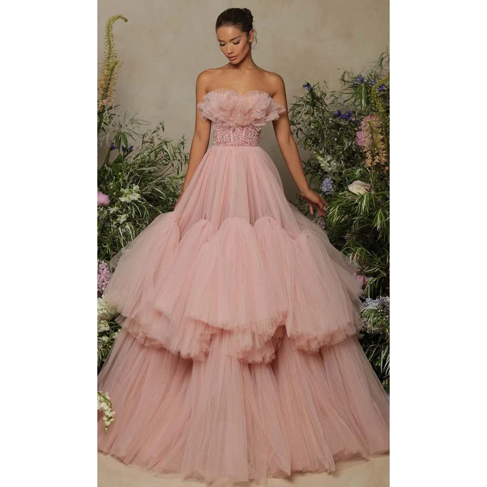 Fashion Chic Purple Pink Women Prom Dresses Strapless Sleeveless A-Line Floor Length Princess Pretty Female Evening Party Gowns
Fashion Chic Purple Pink Women Prom Dresses Strapless Sleeveless A-Line Floor Length Princess Pretty Female Evening Party Gowns