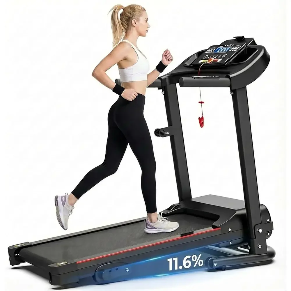 Compact Electric Treadmill with Incline and Bluetooth, Supports Up to 300 lbs
Compact Electric Treadmill with Incline and Bluetooth, Supports Up to 300 lbs
