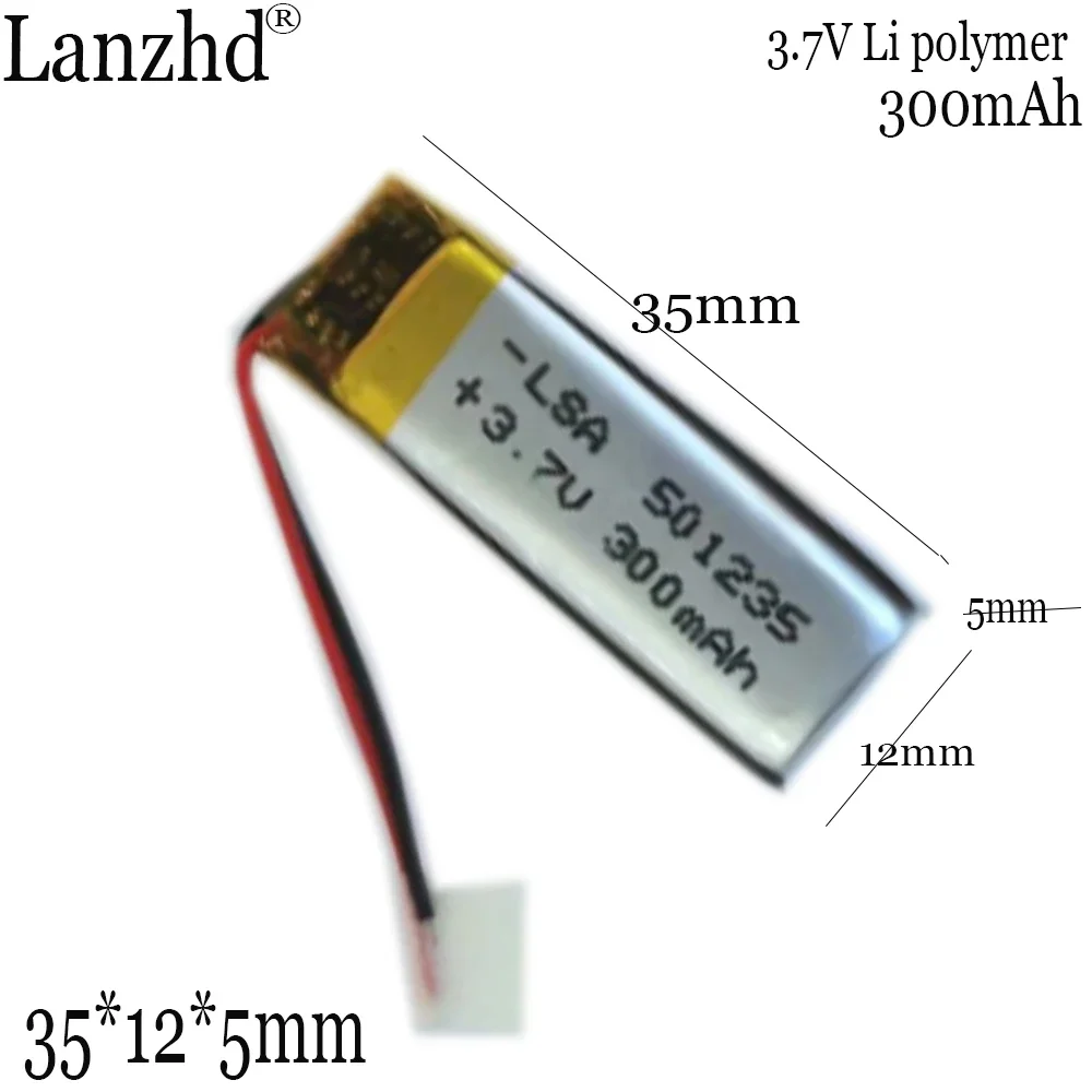 1-20pcs 501235 3.7V 300mAh Li ion Lithium Polymer Battery For MP4 MP5 Electric Toothbrush Voice Recorder Bluetooth Headset
1-20pcs 501235 3.7V 300mAh Li ion Lithium Polymer Battery For MP4 MP5 Electric Toothbrush Voice Recorder Bluetooth Headset