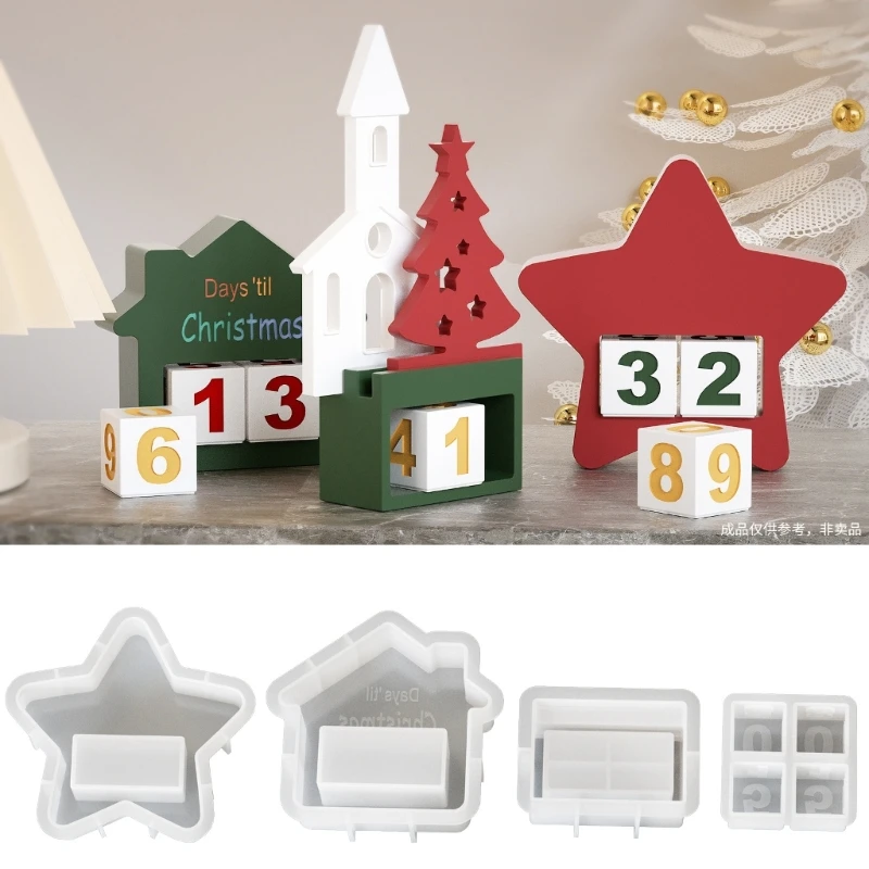Handmade Festive Decoration Craft Christmas Countdown Silicone Molds Desktop Ornament Rectangle/House/Star Shape Countdown Mould
Handmade Festive Decoration Craft Christmas Countdown Silicone Molds Desktop Ornament Rectangle/House/Star Shape Countdown Mould
