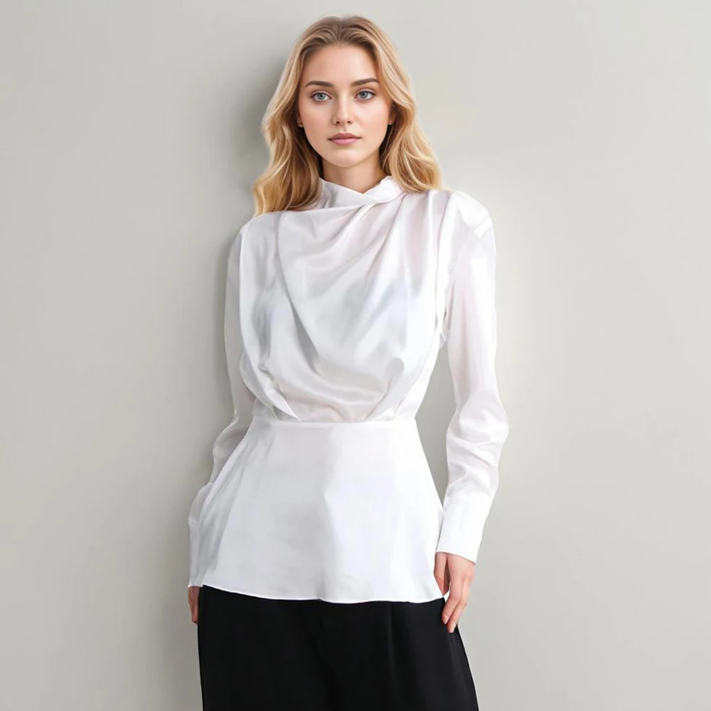 Solid Casual Patchwork Zipper Shirt For Women Stand Collar Long Sleeve Spliced Button Minimalist Blouses Female New
Solid Casual Patchwork Zipper Shirt For Women Stand Collar Long Sleeve Spliced Button Minimalist Blouses Female New