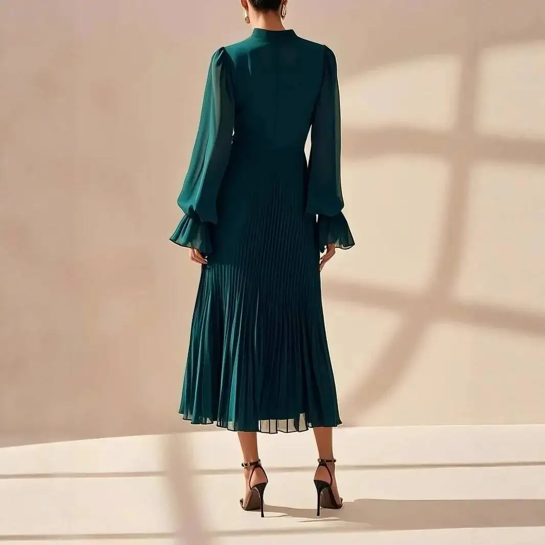 Однотонное платье нового цвета 2025 года с рюшами по подолу и складками, платье средней длины, элегантная одежда, летнее платье 2025 года, женское платье Vestido
Однотонное платье нового цвета 2025 года с рюшами по подолу и складками, платье средней длины, элегантная одежда, летнее платье 2025 года, женское платье Vestido