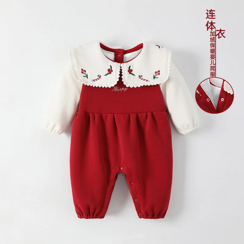 Jenny&Dave Red newborn baby jumpsuit autumn/winter 2023 long sleeved plush warm outdoor wear Nordic version color blocking baby
Jenny&Dave Red newborn baby jumpsuit autumn/winter 2023 long sleeved plush warm outdoor wear Nordic version color blocking baby
