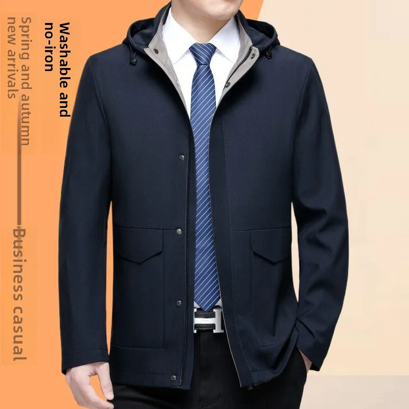 Men's Casual Hooded Jaet Easy Care Dad Clothing Spring Autumn New Sle Removable Hood Busin Casual Top Wear
Men's Casual Hooded Jaet Easy Care Dad Clothing Spring Autumn New Sle Removable Hood Busin Casual Top Wear