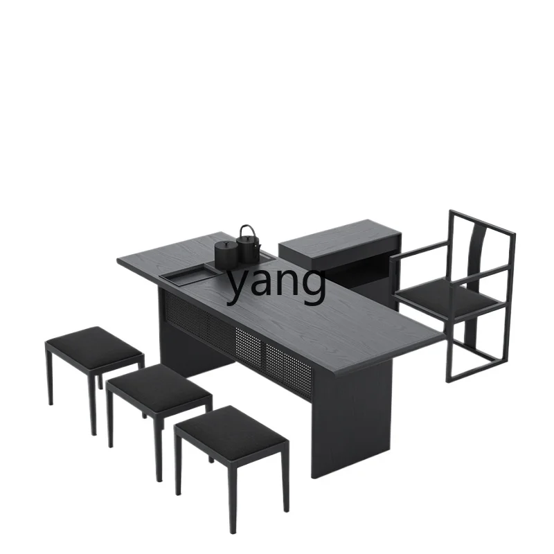 LMMsolid wood long table black modern household tea table with kettle integrated tea table and chair combination
LMMsolid wood long table black modern household tea table with kettle integrated tea table and chair combination