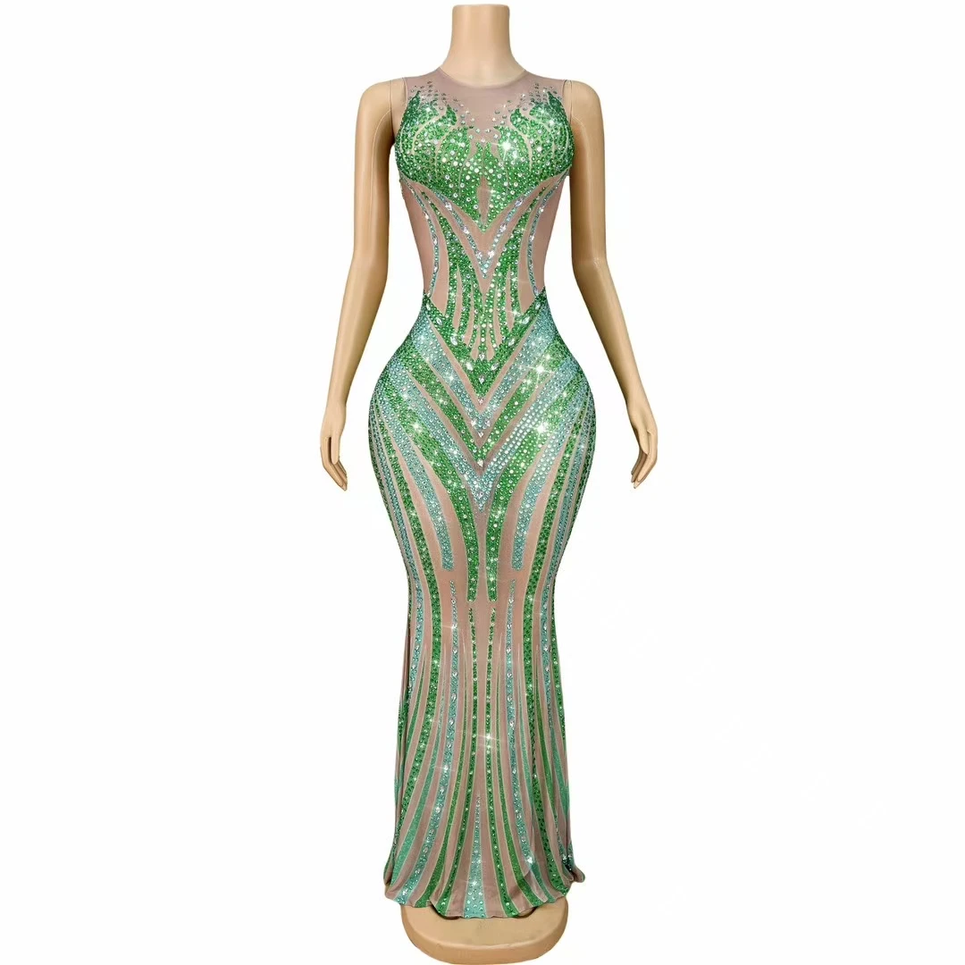 Women High-end Sparkly Crystals Green Sexy Evening Gown Birthday Celebrate Photo Shoot Wear Luxury Night Party Outfit Long Dress
Women High-end Sparkly Crystals Green Sexy Evening Gown Birthday Celebrate Photo Shoot Wear Luxury Night Party Outfit Long Dress
