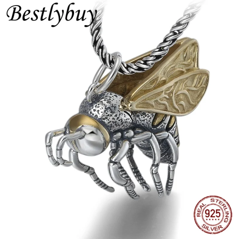genuine 925 Sterling Silver Creative Little Bee Men's And Women's Pendant Personalized Trend Retro Thai Silver Pendant
genuine 925 Sterling Silver Creative Little Bee Men's And Women's Pendant Personalized Trend Retro Thai Silver Pendant