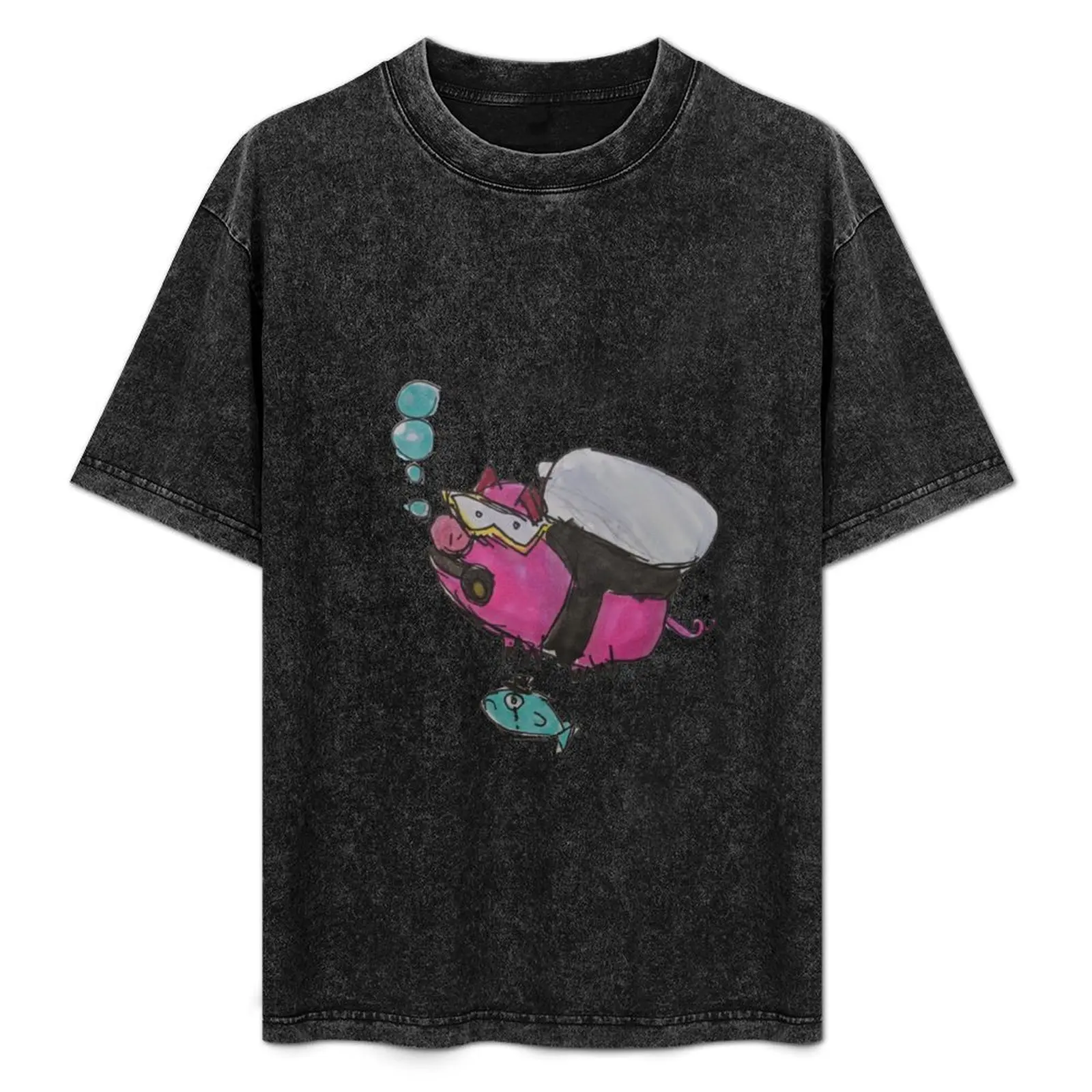 scuba pig T-Shirt Vintage Print Crew Neck Tee
scuba pig T-Shirt Vintage Print Crew Neck Tee