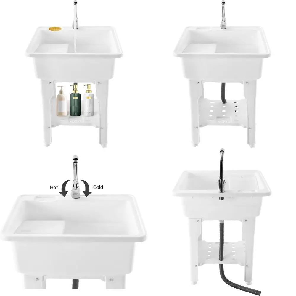 Отдельно стоящая пластиковая раковина для стирки со стиральной доской и смесителем для требующих умывания в стиральной комнате
Отдельно стоящая пластиковая раковина для стирки со стиральной доской и смесителем для требующих умывания в стиральной комнате