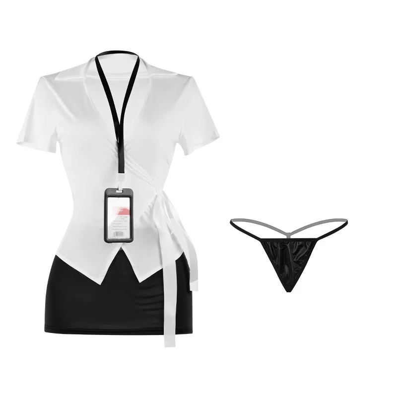 Wholesale Women's Sexy Two Pieces Roleplay Office Lady Lingerie Dress Adult Lady Cosplay Sweet Costumes
Wholesale Women's Sexy Two Pieces Roleplay Office Lady Lingerie Dress Adult Lady Cosplay Sweet Costumes