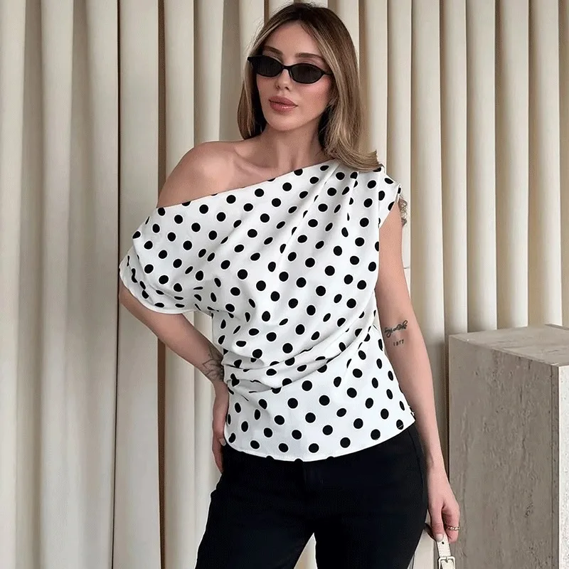 Talenza Summer Polka Dot Off Shoulder Top Fashion Vintage Contrast Backless Slim Top 2026 Elegant Streetwear Commute Female Top
Talenza Summer Polka Dot Off Shoulder Top Fashion Vintage Contrast Backless Slim Top 2026 Elegant Streetwear Commute Female Top
