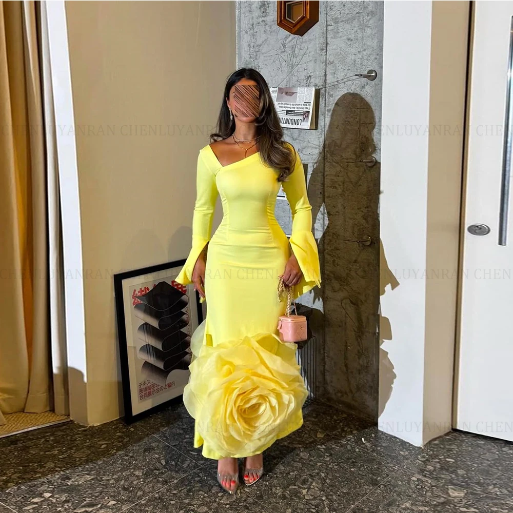 MOLISA Customized Elegant A-Line Prom Dresses Ankle-length Saudi Arabia Yellow Evening Dresses Flower Formal Party Dresses
MOLISA Customized Elegant A-Line Prom Dresses Ankle-length Saudi Arabia Yellow Evening Dresses Flower Formal Party Dresses