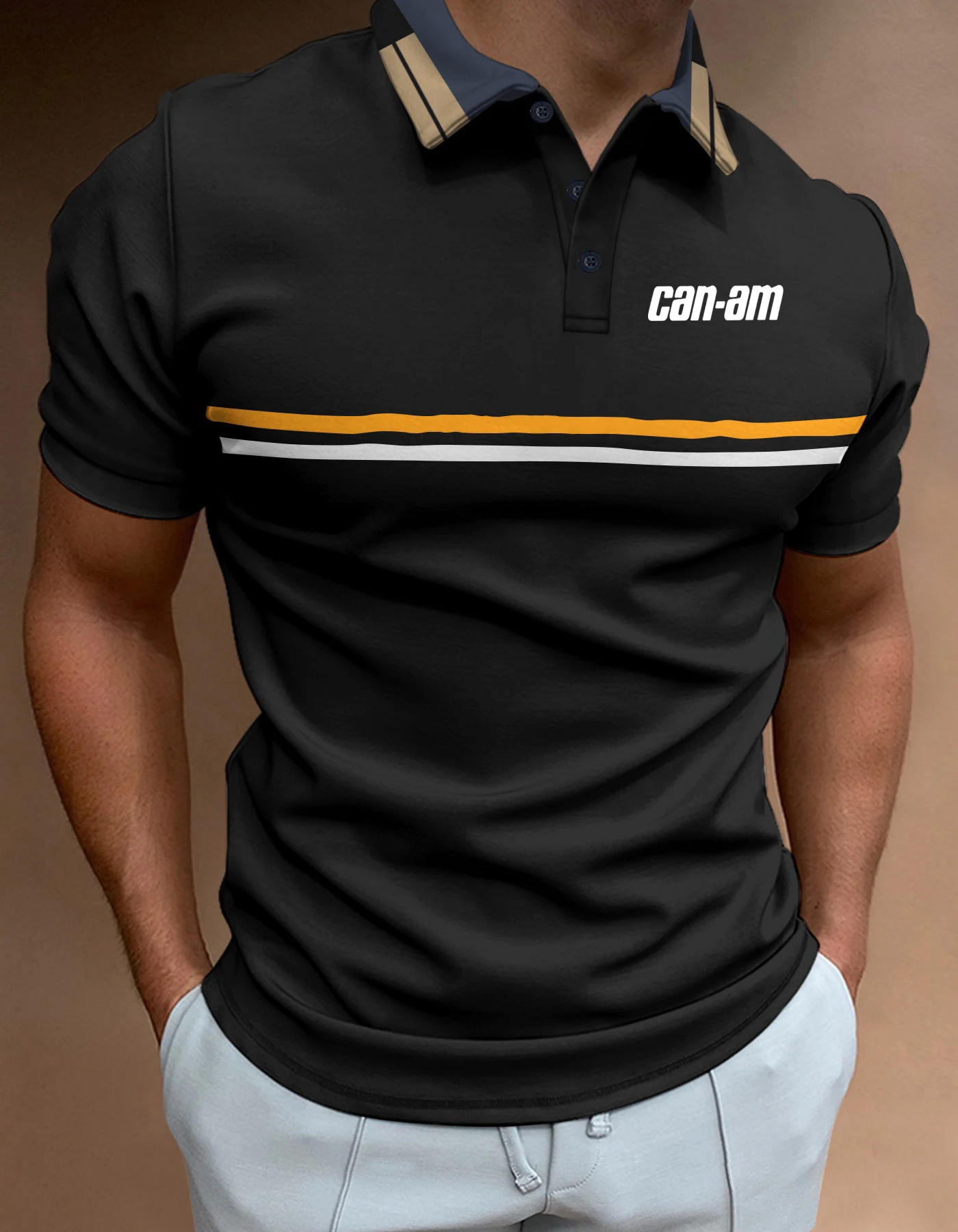2025 European and American men's Summer new short-sleeved printed pattern POLO shirt with threaded neck and striped button top
2025 European and American men's Summer new short-sleeved printed pattern POLO shirt with threaded neck and striped button top