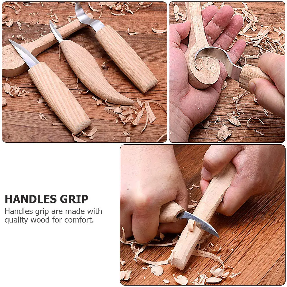 3pcs Wooden Handle Stainless Steel Carving Knives Set, Sharp Engraving Tools for Woodworking, DIY Wood Carving for Craftsmen
3pcs Wooden Handle Stainless Steel Carving Knives Set, Sharp Engraving Tools for Woodworking, DIY Wood Carving for Craftsmen